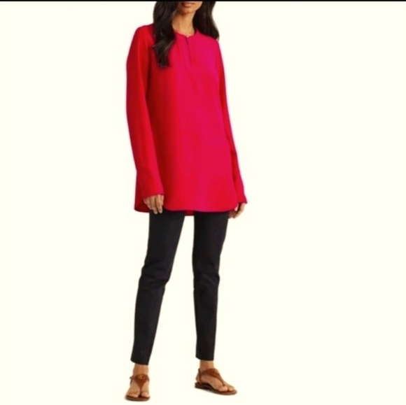 Lauren Ralph Lauren Keyhole Front Georgette Tunic - Picture 2 of 16